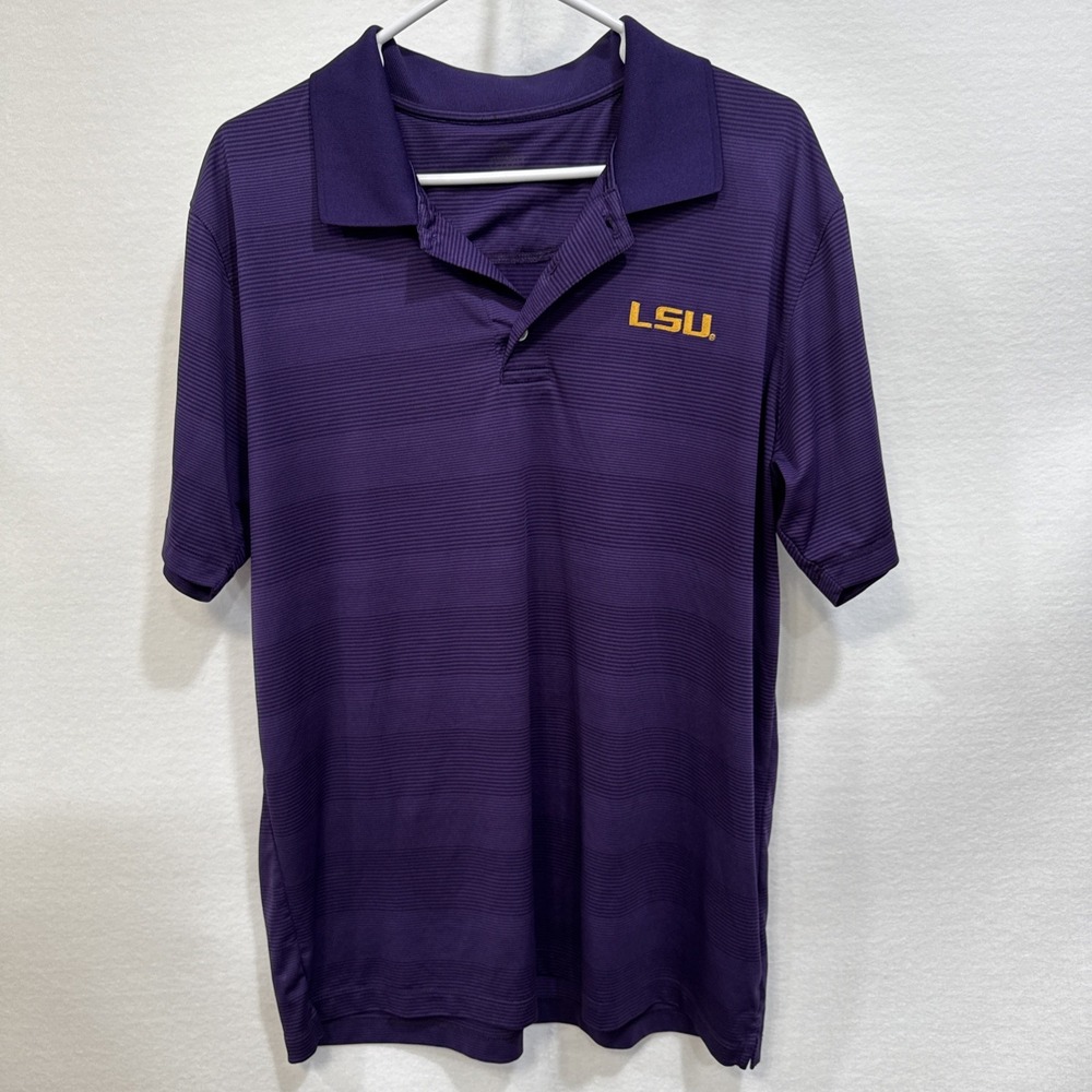 LSU Women's Large Polo Shirt, Short Sleeve , Purple